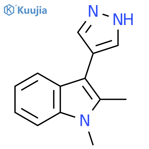 1,2-dimethyl-3-(1H-pyrazol-4-yl)-1H-indole structure