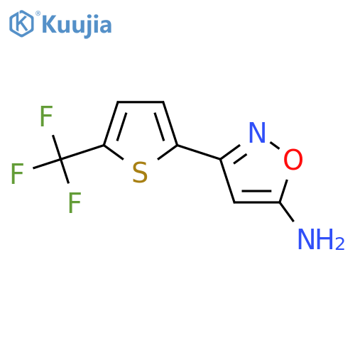 3-5-(trifluoromethyl)thiophen-2-yl-1,2-oxazol-5-amine structure