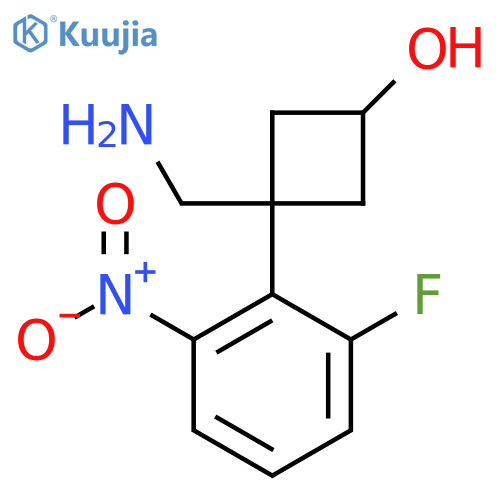 3-(aminomethyl)-3-(2-fluoro-6-nitrophenyl)cyclobutan-1-ol structure