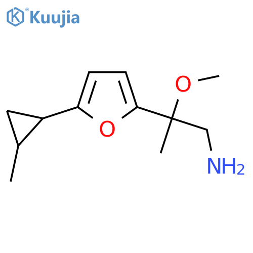 2-methoxy-2-5-(2-methylcyclopropyl)furan-2-ylpropan-1-amine structure