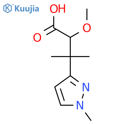 2-methoxy-3-methyl-3-(1-methyl-1H-pyrazol-3-yl)butanoic acid structure