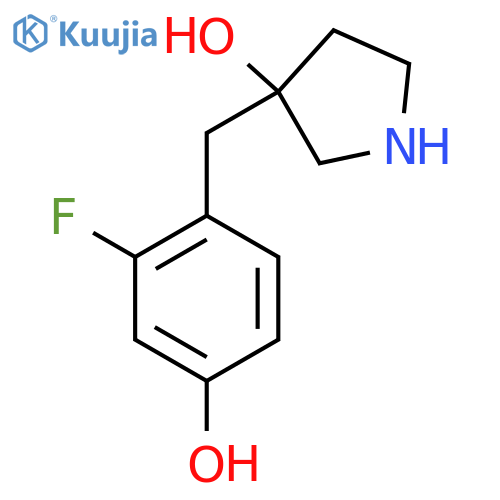 3-(2-fluoro-4-hydroxyphenyl)methylpyrrolidin-3-ol structure