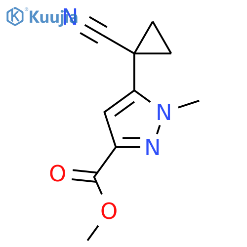 methyl 5-(1-cyanocyclopropyl)-1-methyl-1H-pyrazole-3-carboxylate structure