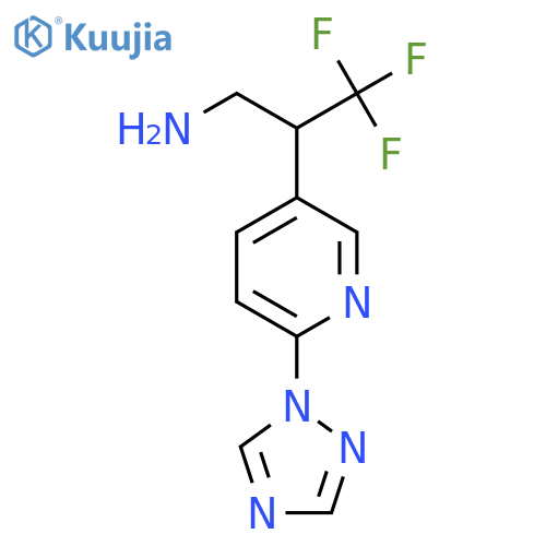 3,3,3-trifluoro-2-6-(1H-1,2,4-triazol-1-yl)pyridin-3-ylpropan-1-amine structure
