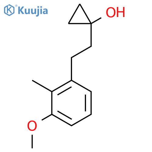 1-2-(3-methoxy-2-methylphenyl)ethylcyclopropan-1-ol structure
