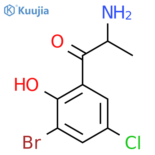 2-amino-1-(3-bromo-5-chloro-2-hydroxyphenyl)propan-1-one structure