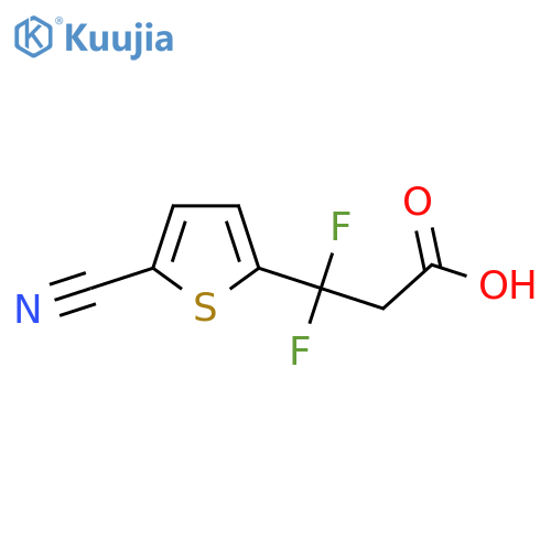 3-(5-cyanothiophen-2-yl)-3,3-difluoropropanoic acid structure