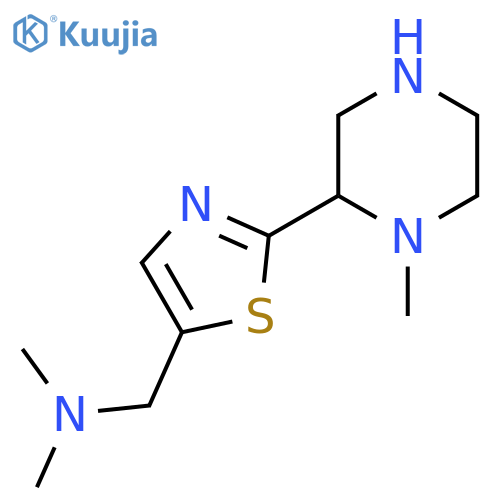 dimethyl({2-(1-methylpiperazin-2-yl)-1,3-thiazol-5-ylmethyl})amine structure