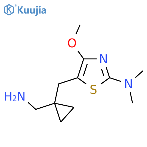5-{1-(aminomethyl)cyclopropylmethyl}-4-methoxy-N,N-dimethyl-1,3-thiazol-2-amine structure