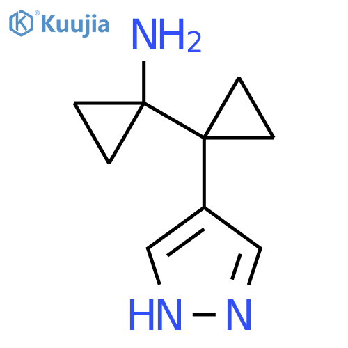 1-1-(1H-pyrazol-4-yl)cyclopropylcyclopropan-1-amine structure
