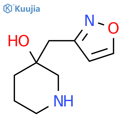 3-(1,2-oxazol-3-yl)methylpiperidin-3-ol structure