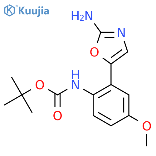 tert-butyl N-2-(2-amino-1,3-oxazol-5-yl)-4-methoxyphenylcarbamate structure