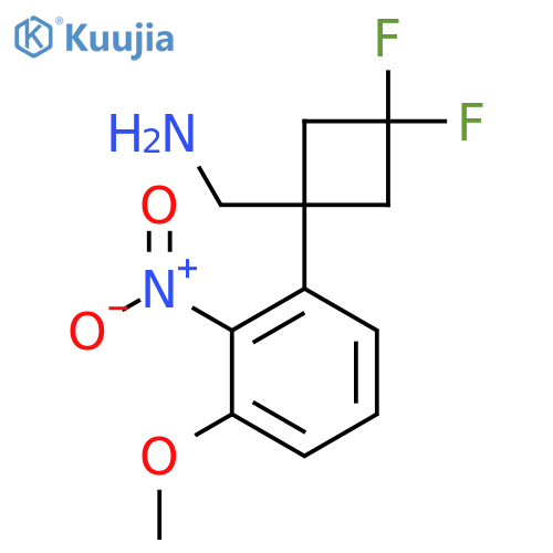 3,3-difluoro-1-(3-methoxy-2-nitrophenyl)cyclobutylmethanamine structure