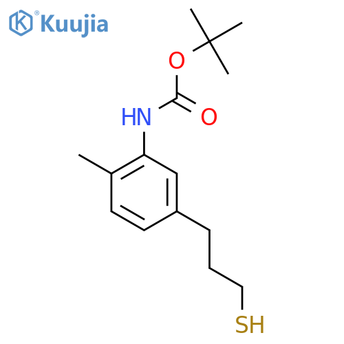 tert-butyl N-2-methyl-5-(3-sulfanylpropyl)phenylcarbamate structure