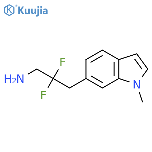 2,2-difluoro-3-(1-methyl-1H-indol-6-yl)propan-1-amine structure