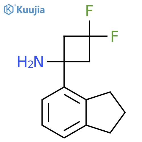 1-(2,3-dihydro-1H-inden-4-yl)-3,3-difluorocyclobutan-1-amine structure