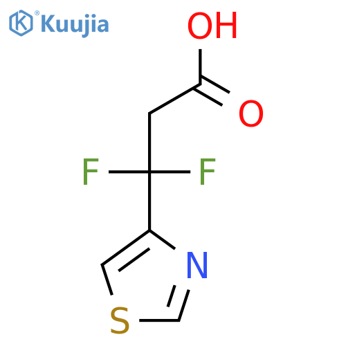 3,3-difluoro-3-(1,3-thiazol-4-yl)propanoic acid structure