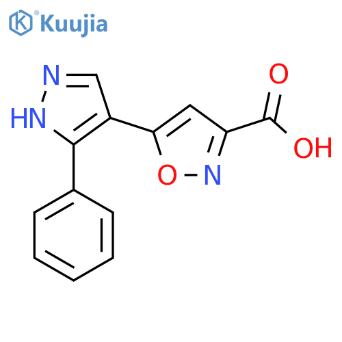 5-(3-phenyl-1H-pyrazol-4-yl)-1,2-oxazole-3-carboxylic acid structure