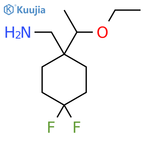 1-(1-ethoxyethyl)-4,4-difluorocyclohexylmethanamine structure