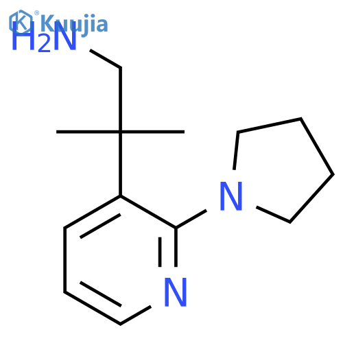 2-methyl-2-2-(pyrrolidin-1-yl)pyridin-3-ylpropan-1-amine structure