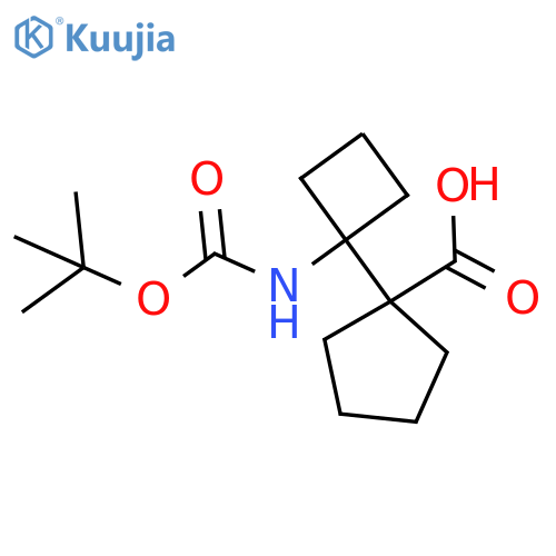1-(1-{(tert-butoxy)carbonylamino}cyclobutyl)cyclopentane-1-carboxylic acid structure