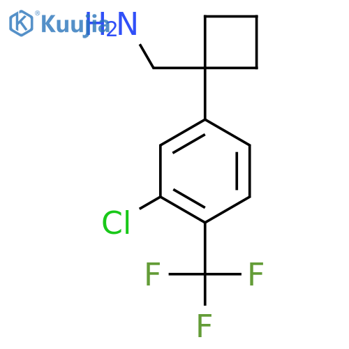 {1-3-chloro-4-(trifluoromethyl)phenylcyclobutyl}methanamine structure