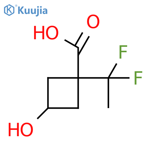 1-(1,1-difluoroethyl)-3-hydroxycyclobutane-1-carboxylic acid structure