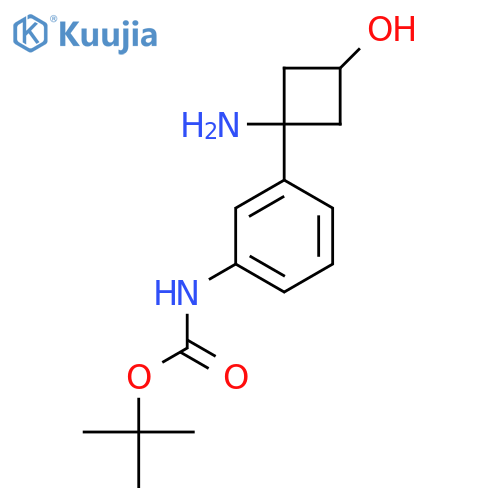 tert-butyl N-3-(1-amino-3-hydroxycyclobutyl)phenylcarbamate structure