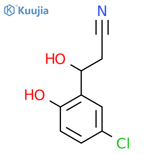 3-(5-chloro-2-hydroxyphenyl)-3-hydroxypropanenitrile structure