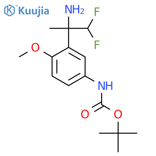 tert-butyl N-3-(2-amino-1,1-difluoropropan-2-yl)-4-methoxyphenylcarbamate structure