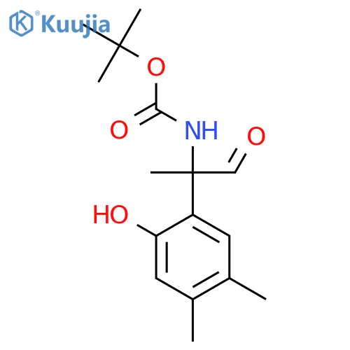 tert-butyl N-2-(2-hydroxy-4,5-dimethylphenyl)-1-oxopropan-2-ylcarbamate structure