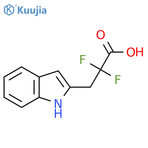 2,2-difluoro-3-(1H-indol-2-yl)propanoic acid structure