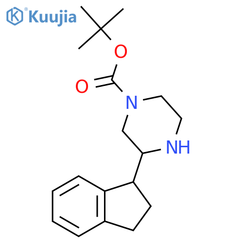 tert-butyl 3-(2,3-dihydro-1H-inden-1-yl)piperazine-1-carboxylate structure