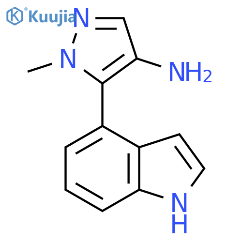 5-(1H-indol-4-yl)-1-methyl-1H-pyrazol-4-amine structure