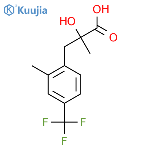 2-hydroxy-2-methyl-3-2-methyl-4-(trifluoromethyl)phenylpropanoic acid structure
