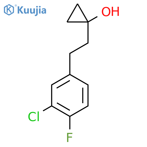 1-2-(3-chloro-4-fluorophenyl)ethylcyclopropan-1-ol structure