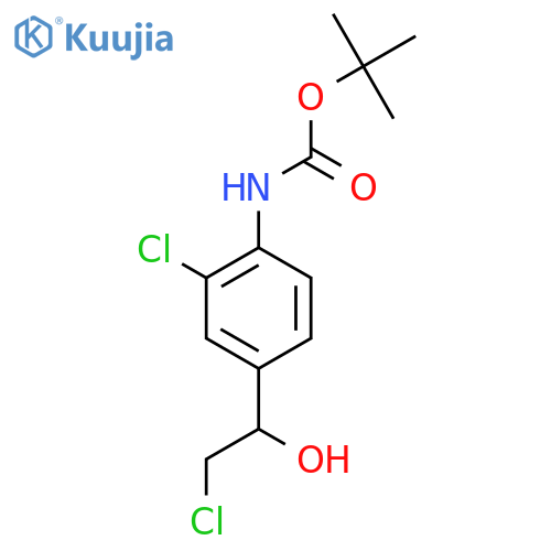 tert-butyl N-2-chloro-4-(2-chloro-1-hydroxyethyl)phenylcarbamate structure