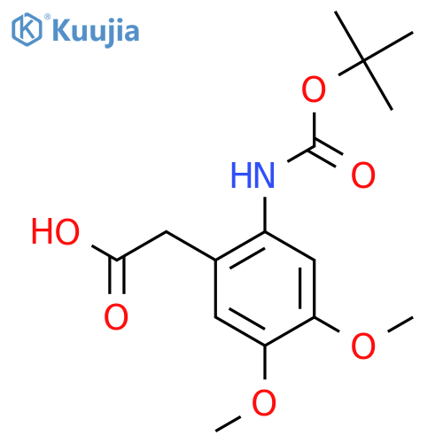 2-(2-{(tert-butoxy)carbonylamino}-4,5-dimethoxyphenyl)acetic acid structure