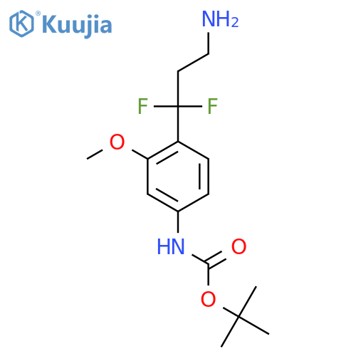 tert-butyl N-4-(3-amino-1,1-difluoropropyl)-3-methoxyphenylcarbamate structure