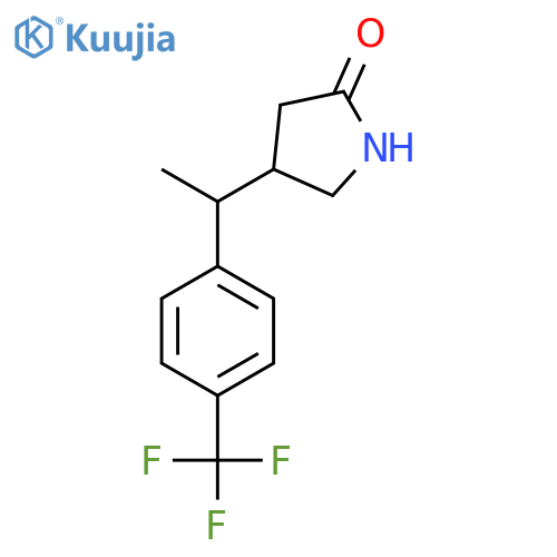 4-{1-4-(trifluoromethyl)phenylethyl}pyrrolidin-2-one structure