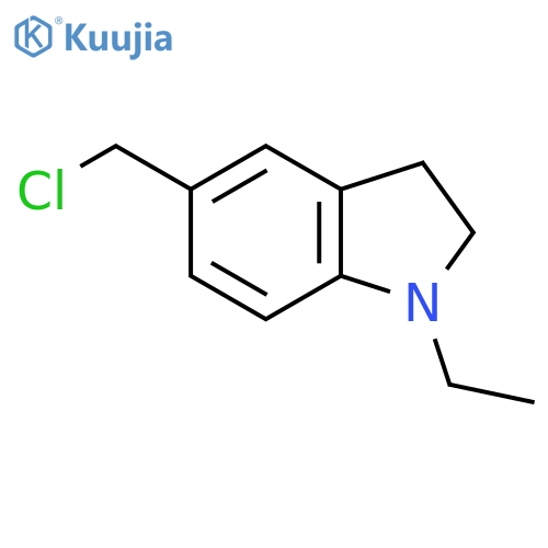 5-(chloromethyl)-1-ethyl-2,3-dihydro-1H-indole structure