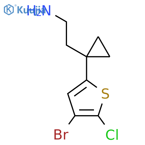 2-1-(4-bromo-5-chlorothiophen-2-yl)cyclopropylethan-1-amine structure