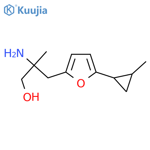 2-amino-2-methyl-3-5-(2-methylcyclopropyl)furan-2-ylpropan-1-ol structure