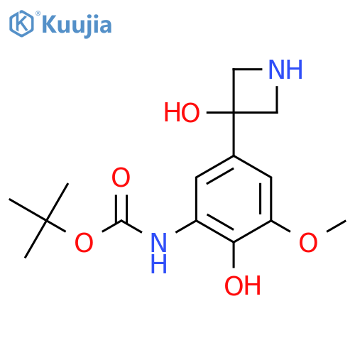 tert-butyl N-2-hydroxy-5-(3-hydroxyazetidin-3-yl)-3-methoxyphenylcarbamate structure