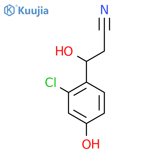 3-(2-chloro-4-hydroxyphenyl)-3-hydroxypropanenitrile structure