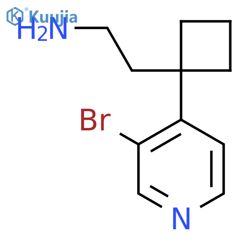 2-1-(3-bromopyridin-4-yl)cyclobutylethan-1-amine structure
