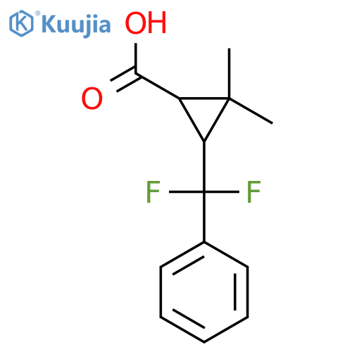 3-difluoro(phenyl)methyl-2,2-dimethylcyclopropane-1-carboxylic acid structure