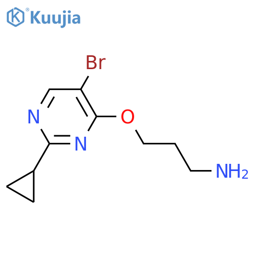 3-(5-bromo-2-cyclopropylpyrimidin-4-yl)oxypropan-1-amine structure