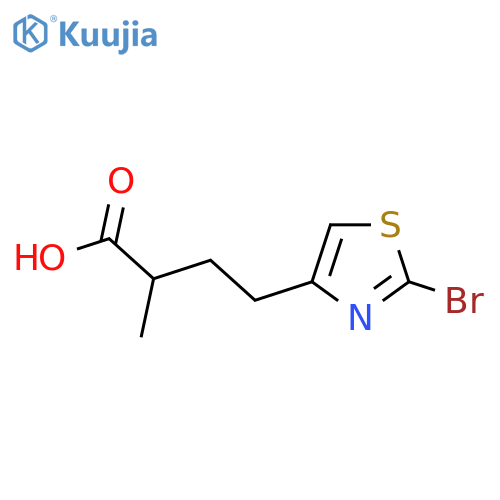 4-(2-bromo-1,3-thiazol-4-yl)-2-methylbutanoic acid structure