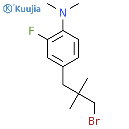 4-(3-bromo-2,2-dimethylpropyl)-2-fluoro-N,N-dimethylaniline structure